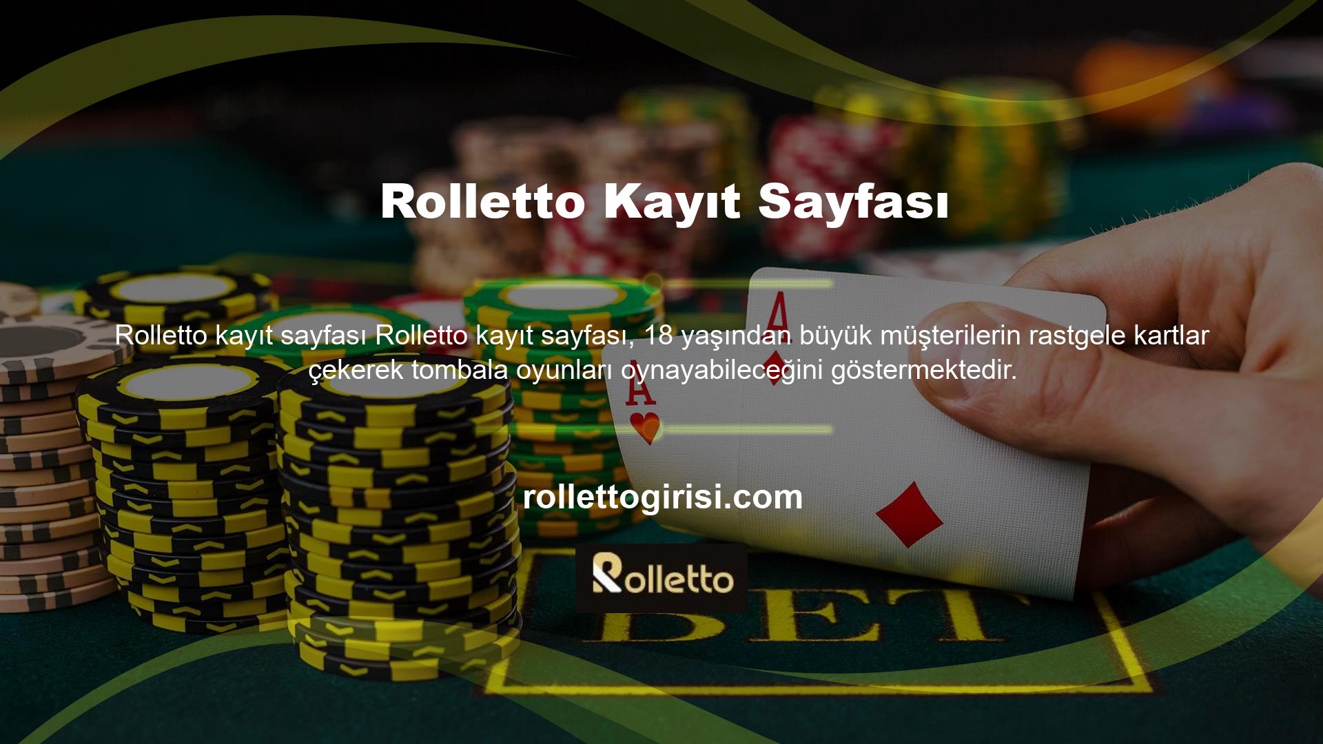 Canlı bahis sitesi Rolletto değiştirilmiş bir giriş adresi ile rulet, blackjack, poker ve baccarat'a bahse girmenizi sağlar